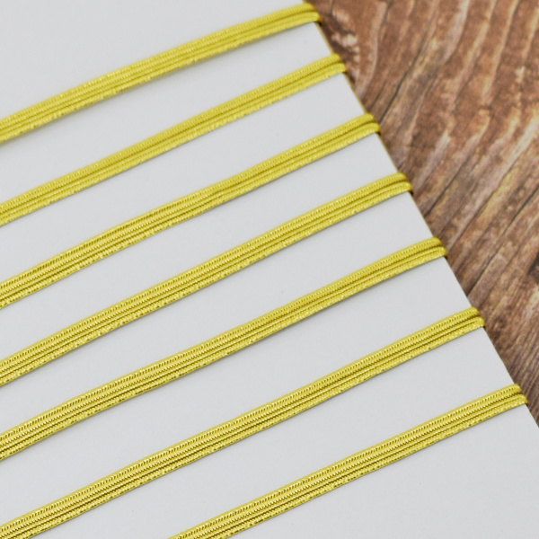 Резинка продежка 3,3 мм, цвет золотистый люрекс. Арт 851115004X7000