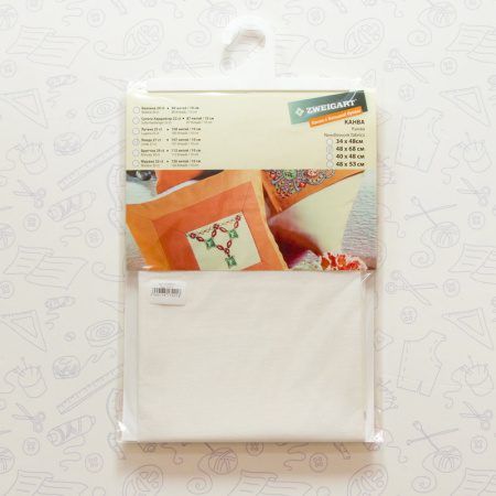 Канва в упаковке Linda Schulertuch 27 ct, 48 x 68 cм, цвет №101. Арт н1235/101                