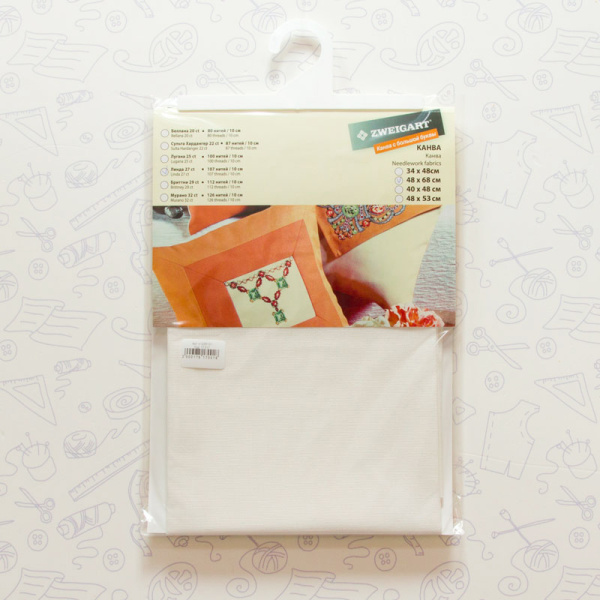 Канва в упаковке Linda Schulertuch 27 ct, 48 x 68 cм, цвет №101. Арт н1235/101                