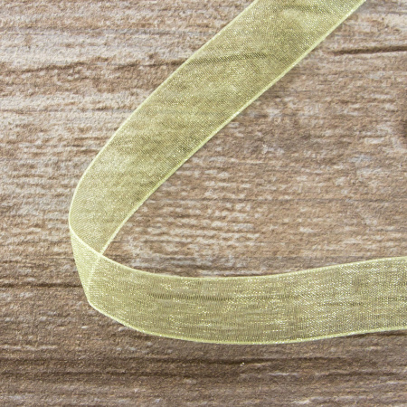 Лента органза SAFISA мини-рулон, 15 мм, 3,5 м, цвет 25, зеленый. Арт P00520-15мм-25          