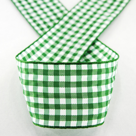 Лента с рисунком клетка SAFISA, 40 мм, 25 м, цвет 25, зеленый. Арт 469-40мм-25             