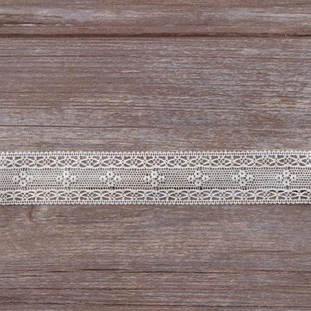 Мерсеризованное хлопковое кружево, 30 мм, цвет белый. Арт 3120/01                 