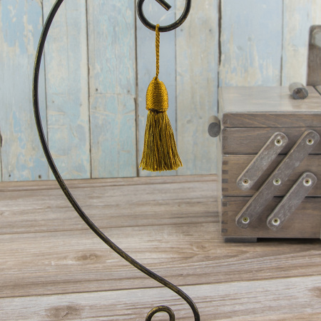 Кисть декоративная на шнуре, длина 85 мм, цвет ярко-коричневый. Арт KY - 05-col.PE - 16/35