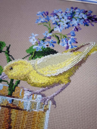 Набор для вышивания "Ветка сирени и канарейка". Арт 06.001.16               