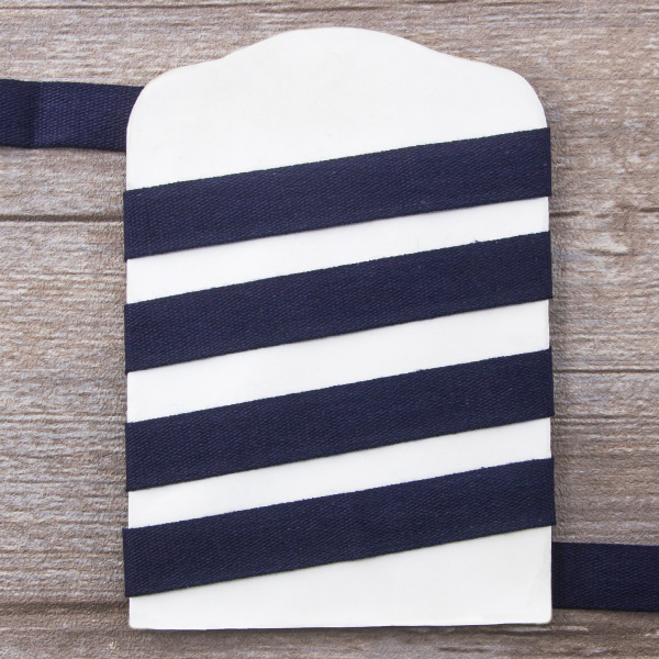 Тесьма киперная хлопковая на блистере SAFISA, 14 мм, 2,5 м , цвет 15, темно-синий. Арт P00260C-14мм-15         