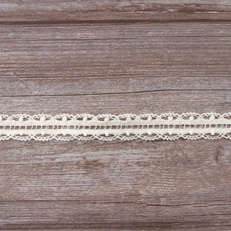 Мерсеризованное хлопковое кружево, 22 мм, шампань. Арт 2151/72