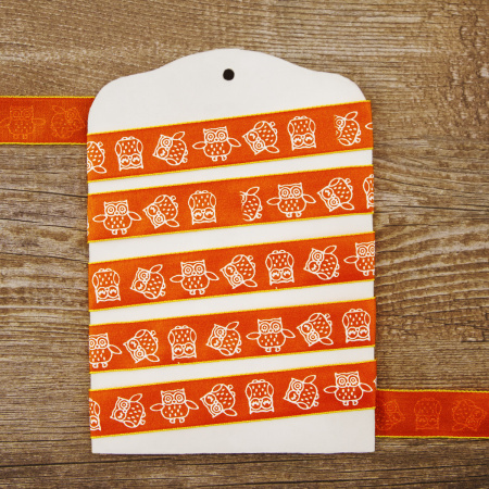 Лента с рисунком SAFISA, 15 мм, 15 м, цвет 61, оранжевый. Арт 35117-15мм-61