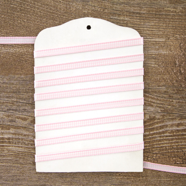 Лента с рисунком клетка SAFISA, 6 мм, 25 м, цвет 05, розовый. Арт 466-06мм-05             