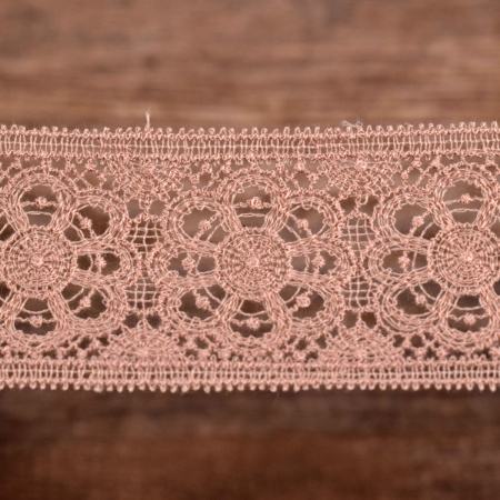 Гипюр, 41 мм, цвет розовый. Арт K048/F3