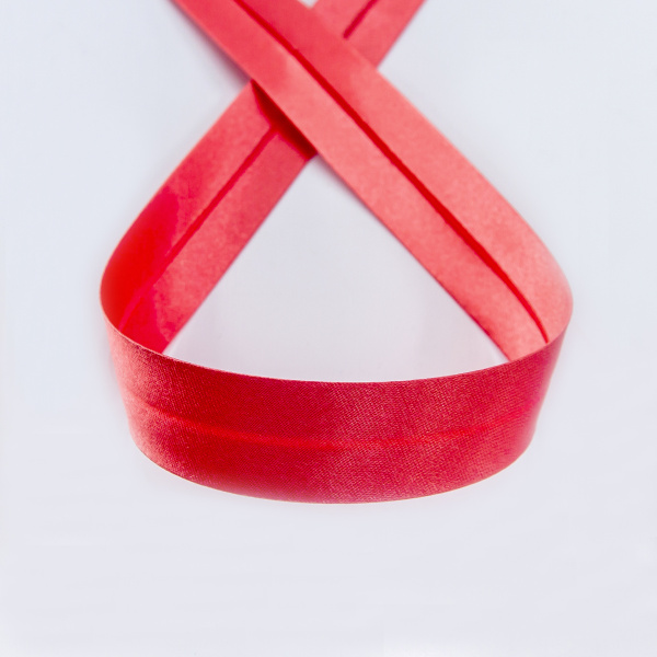 Косая бейка атласная 20 мм, 25 м, цвет 40, розовый. Арт 6260-20мм-40            