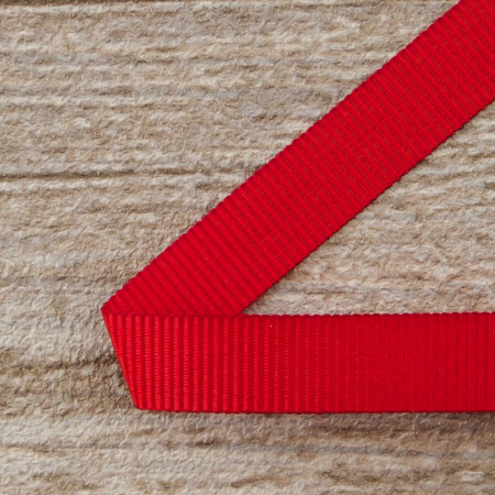 Лента репсовая SAFISA, 10 мм, 25 м, цвет 14 красный. Арт 350-10мм-14