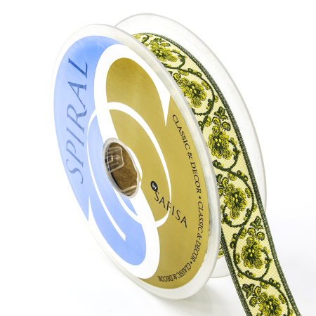 Лента жаккард SAFISA, 25 мм, 15 м, цвет 04. Арт 9189-25мм-04