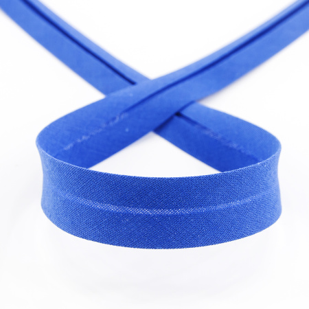 Косая бейка хлопок/полиэстер 20 мм, 25 м, цвет 71, насыщенный серо-синий темный. Арт 6120-20мм-71            