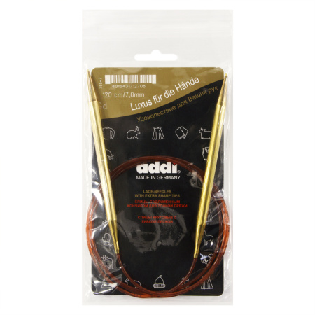 Спицы круговые позолоченные с удлиненным кончиком, №7, 120 см. Арт 755-7/7-120