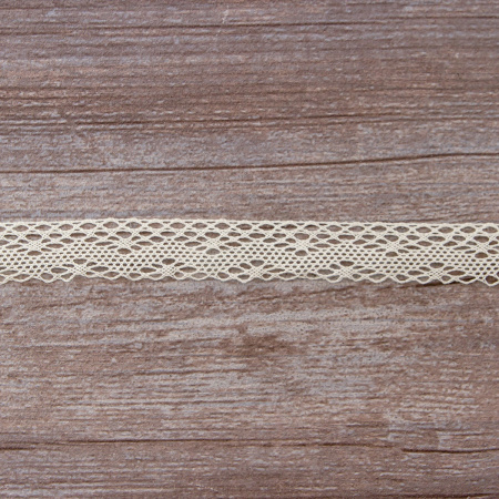 Мерсеризованное хлопковое кружево, 20 мм, цвет сливочный. Арт 1796/02                 