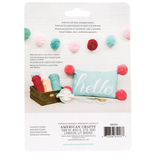 Устройство "Jumbo Pom Pom Maker" для изготовления больших помпонов до 13 см. Арт 661013