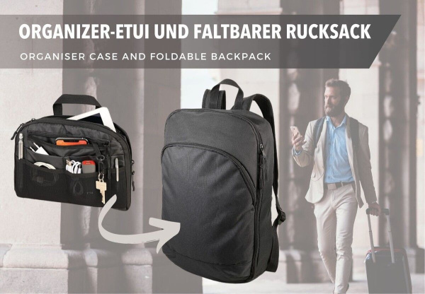 Деловой рюкзак - трансформер TROIKA. Арт RUC05/BK