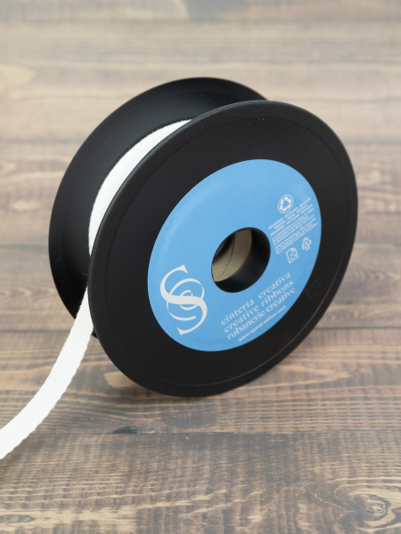 Тесьма киперная SAFISA, 15 мм, 25 м, цвет 02, белый. Арт 0270-15мм-02