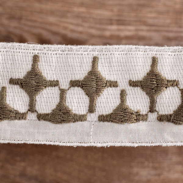 Шитье-вышивка на батисте, прошва, 40 мм, цвет белый. Арт 35706/E3