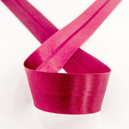 Косая бейка атласная 30 мм, 25 м, цвет 30, бордо. Арт 6260-30мм-30            