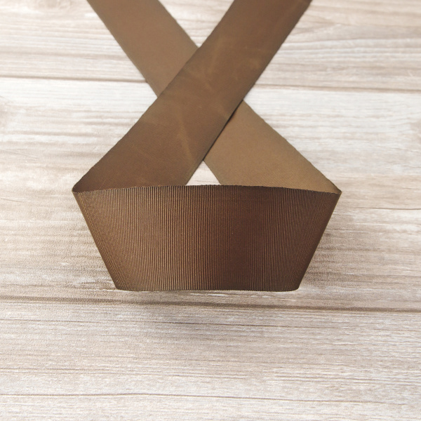 Лента репсовая SAFISA, 50 мм, 25 м, цвет 17 коричневый темный. Арт 350-50мм-17