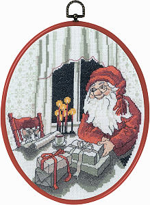 Набор для вышивания "Санта и кот" 