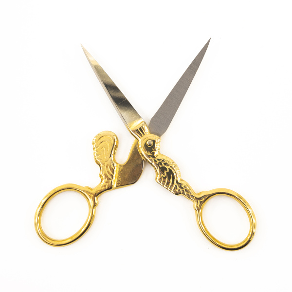 Ножницы  для вышивания "Петушок", цвет золотой, в чехле, 10 см. Арт CICH2