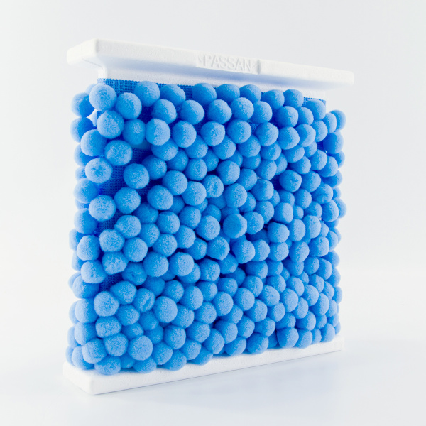 Тесьма с помпонами, диаметр 20 мм, цвет голубой. Арт PA-40-col.515