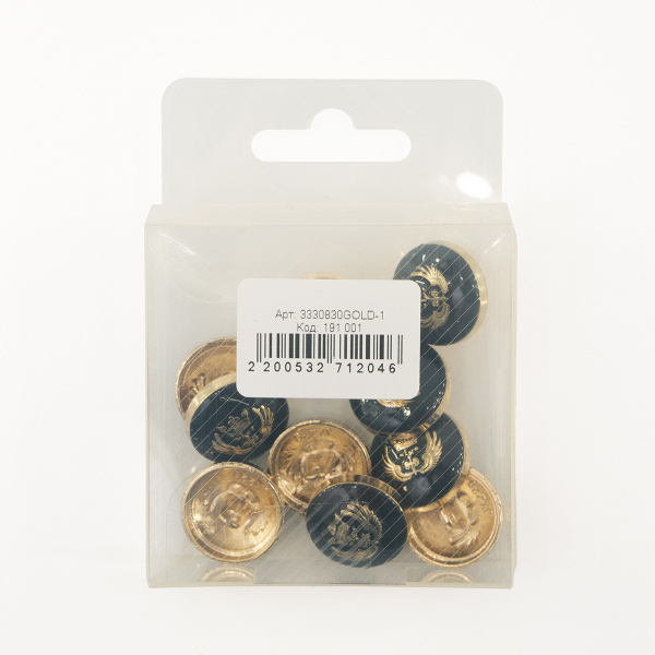 Пуговица DISBOTON, размер 30  цвет  GOLD1. Арт 3330830GOLD-1