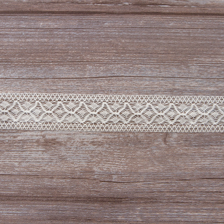 Мерсеризованное хлопковое кружево, 30 мм, цвет шампань. Арт 2026/72