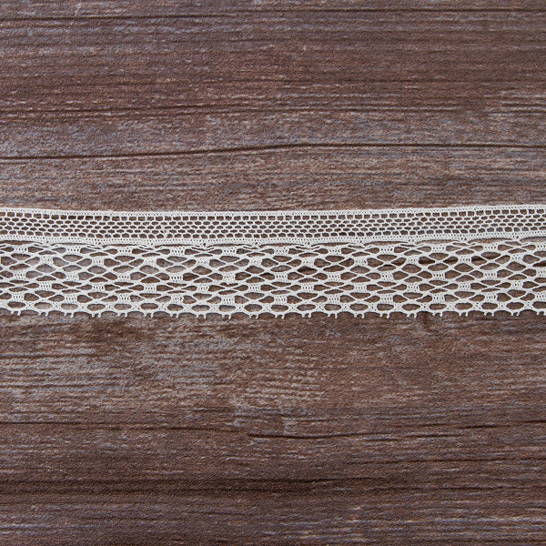 Мерсеризованное хлопковое кружево, 35 мм, цвет белый. Арт 2011/01