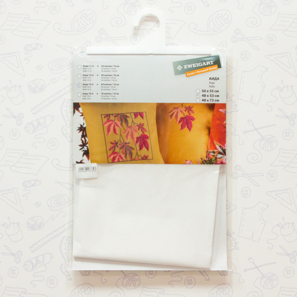 Канва в упаковке Aida 16 сt, 48 x 53 см, цвет №101. Арт н3251/101                