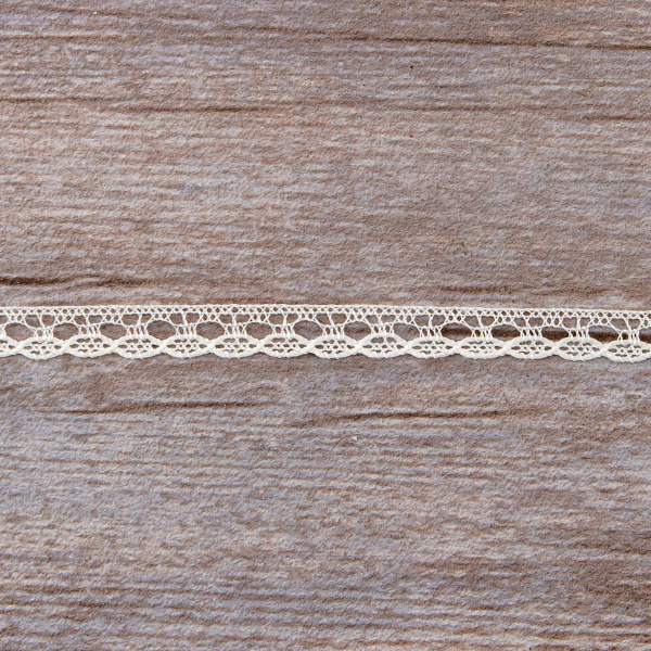 Мерсеризованное хлопковое кружево, 10 мм, цвет шампань. Арт 3513/72