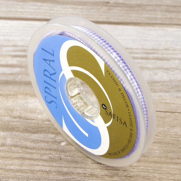 Лента с рисунком клетка SAFISA, 6 мм, 25 м, цвет 08, сиреневый. Арт 466-06мм-08             