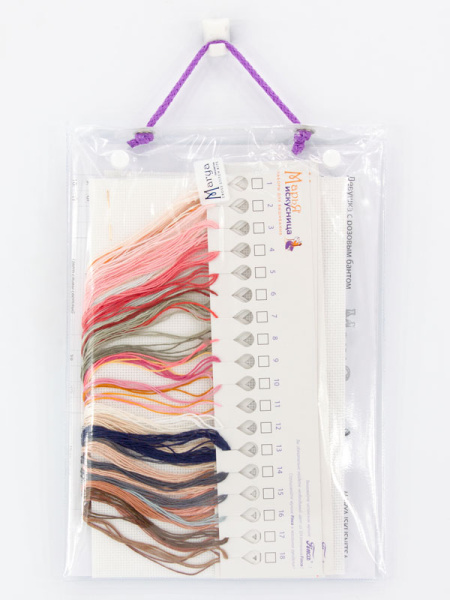 Набор для вышивания "Девушка с розовым бантом" по картине Харрисона Фишера. Арт 06.004.01               