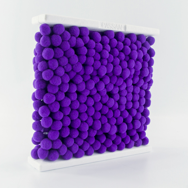 Тесьма с помпонами, диаметр 20 мм, цвет фиолетовый. Арт PA-40-col.404