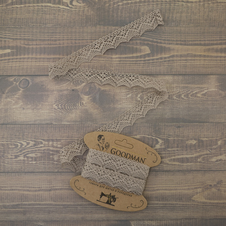 Кружево плетеное, 25 мм, цвет льняной, 100% хлопок, 5 м. Арт K-5003-186