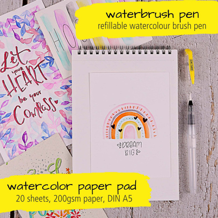 Набор для скетчинга и акварели "Aquarell Set" с лайнерами и аква-кистью, 13 предметов. Арт 70040