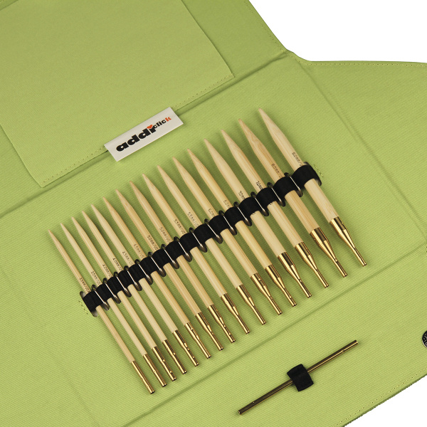 Набор круговых бамбуковых спиц со сменными лесками addiClick Nature BAMBOO. Арт 550-2/000               