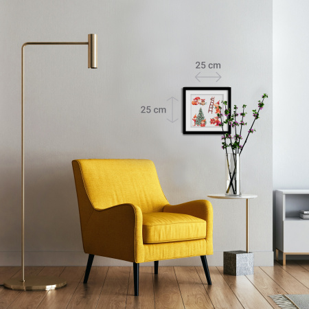 Набор для вышивания "Рождественские гномы", канва лён 28 ct. Арт DSB017L