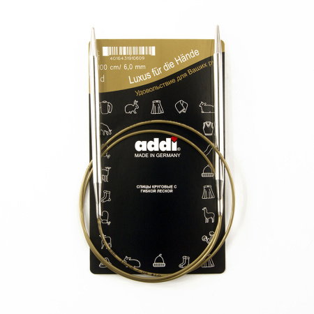 Спицы, круговые, супергладкие, addiClassic №6, 100 см. Арт 105-7/6-100