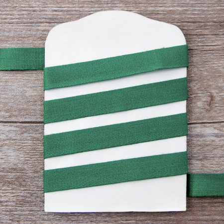 Тесьма киперная хлопковая на блистере SAFISA, 14 мм, 2,5 м , цвет 25, зеленый. Арт P00260C-14мм-25         