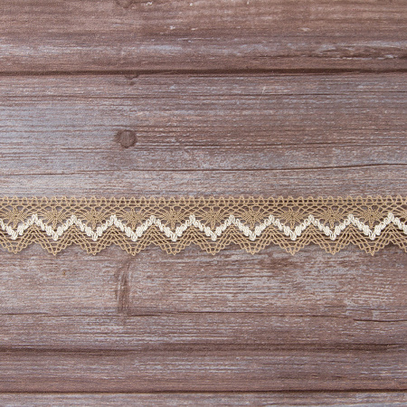 Мерсеризованное хлопковое кружево, 35 мм, цвет небелёный/бежевый. Арт 3201/J2                 