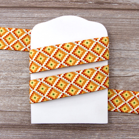 Резинка декоративная, 30 мм, цвет горчичный, 10 м. Арт 35131-30мм-02