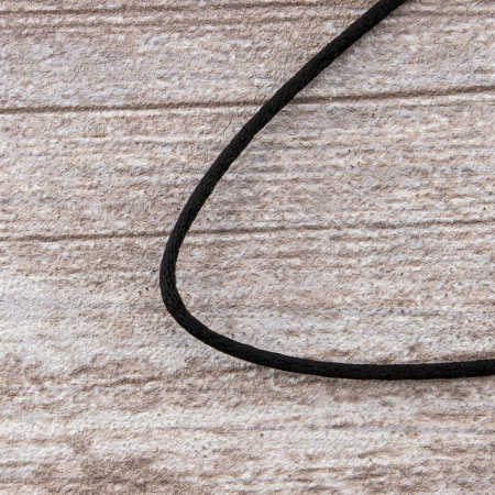 Шнур атласный SAFISA 2 мм, 25 м, цвет 01, черный. Арт 462-01                  