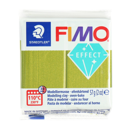 Полимерная глина FIMO "Effect", уп. 57 г, цвет зеленый металлик. Арт 8010-51