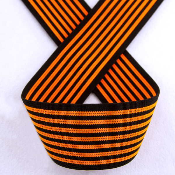 Резинка неоновая, цвет оранжевый с черным, 50 мм. Арт 822783850DL102