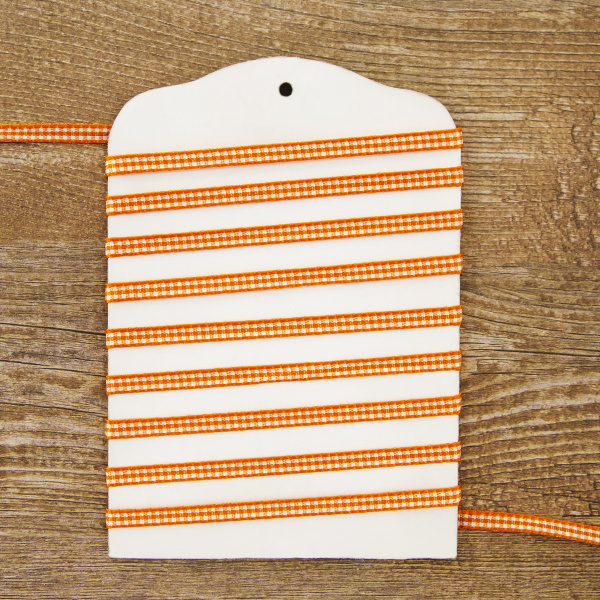 Лента с рисунком клетка SAFISA, 6 мм, 25 м, цвет 61, оранжевый. Арт 466-06мм-61             