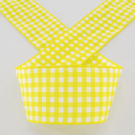 Лента с рисунком клетка SAFISA, 40 мм, 25 м, цвет 22, желтый. Арт 469-40мм-22             