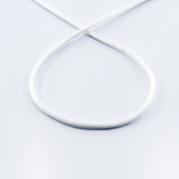 Шнур атласный SAFISA 2 мм, 25 м, цвет 02, белый. Арт 462-02                  